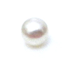 White 5.5-6mm Round Half Drilled Pearl